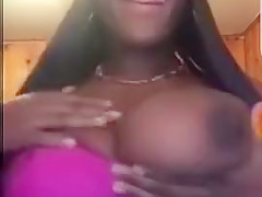 Busty black tits periscope