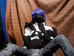 Black zentai Maid costume (Masturbation scene)