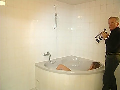 Getting filmed in the bath - Julia Reaves
