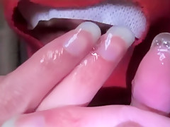 Deborah nails fetish sucking her fingers salivating blowjob erotic asmr