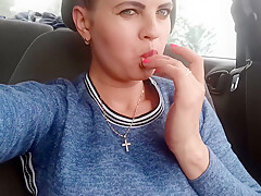 Thumbnail of Masturbation With Squirt While Riding In A Car
